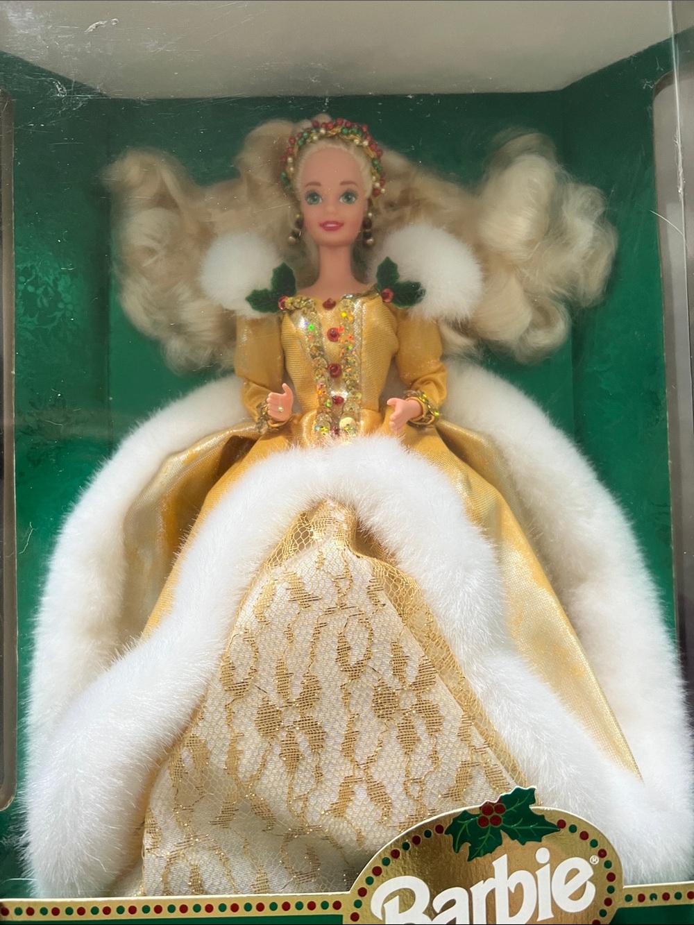 Mattel Girls' Dress in White with Gold Trim
